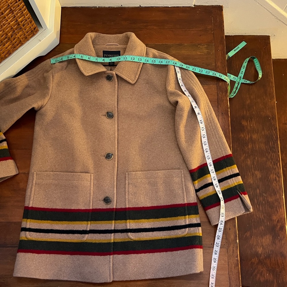 Pendleton Tan Wool Coat with Button Detail - Picture 9 of 13